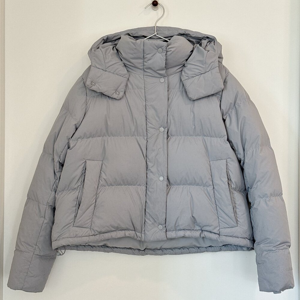 Lululemon Wunder Puff Cropped Jacket, Silver Drop Gray, Size 10